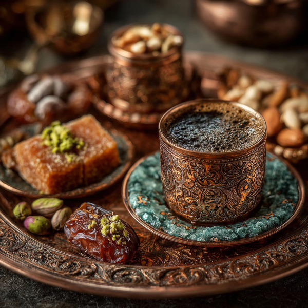 Медные турки и сервировочные подносы